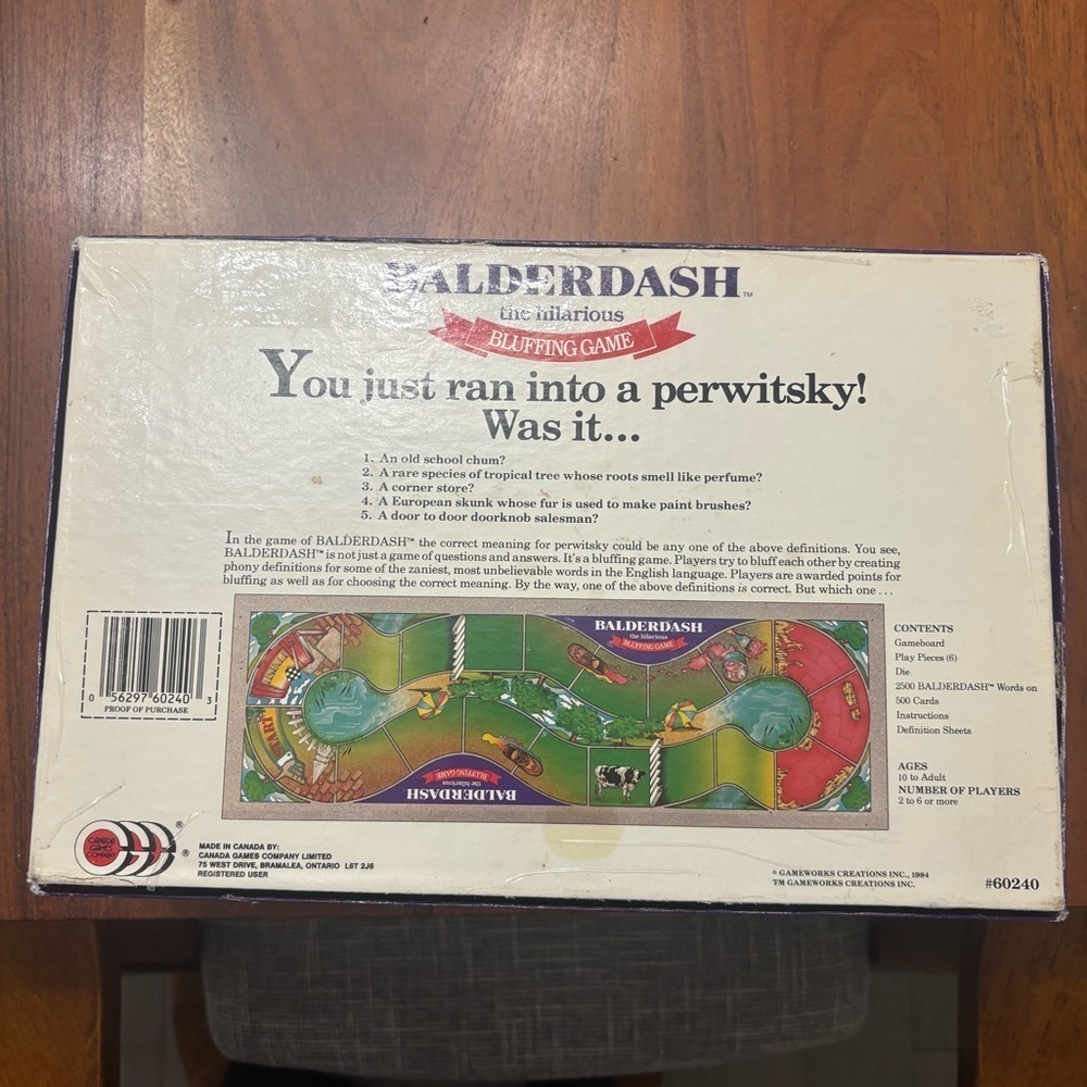 Vintage 1984 Balderdash Board Game GameWorks Canadian Edition Complete - Picture 3 of 5